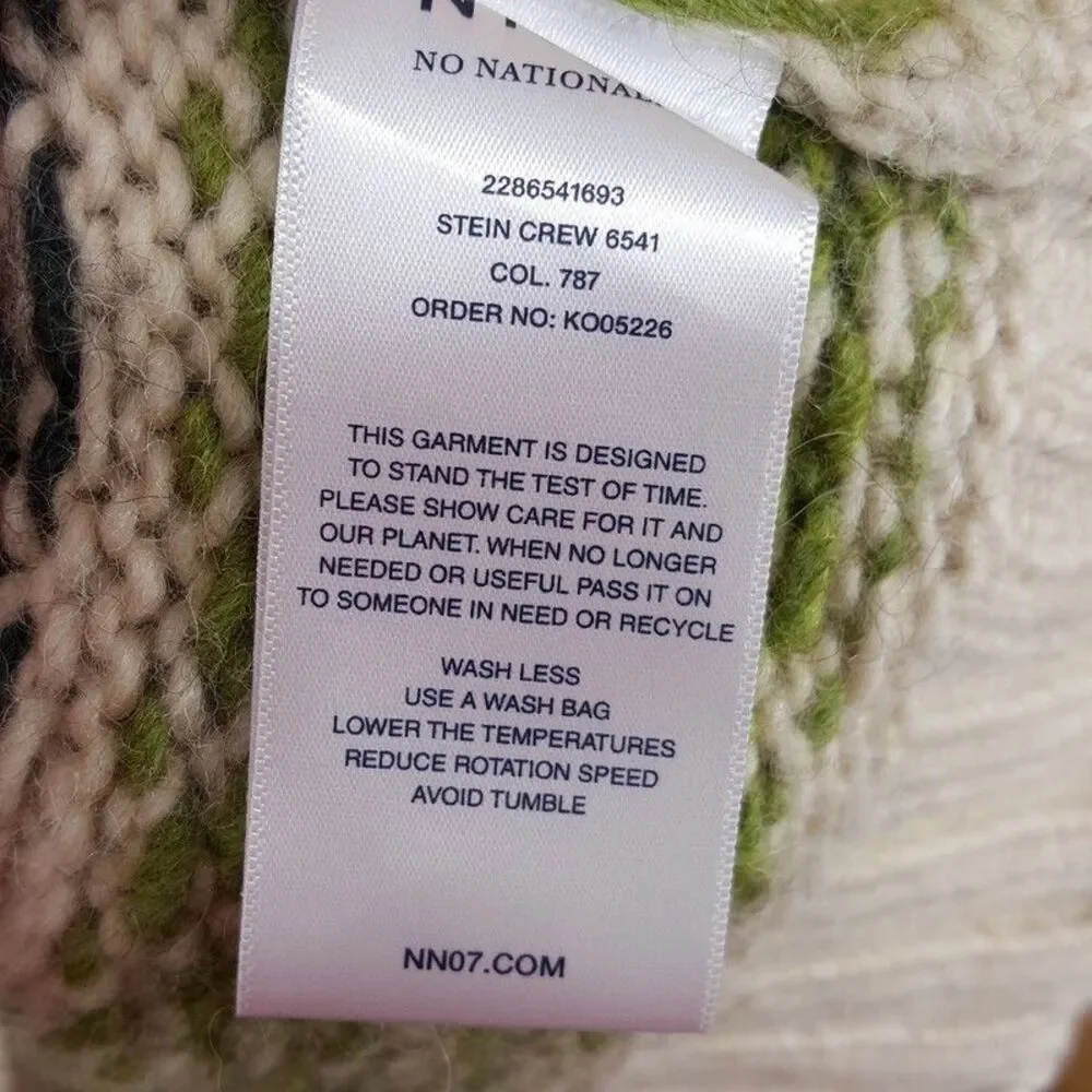 NN07 Sweater Mens Medium Cream Pullover Crew Fair Ilse Wool Alpaca STEIN $370